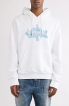 Givenchy Mens White Logo-embroidered Ribbed Cotton-blend Hoody In White