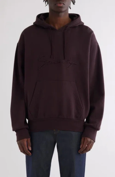 Givenchy Logo Embossed Drawstring Hoodie In Purple