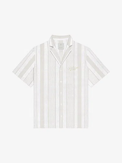 Givenchy Boxy Fit Shirt In Cotton Towelling With Stripes In White