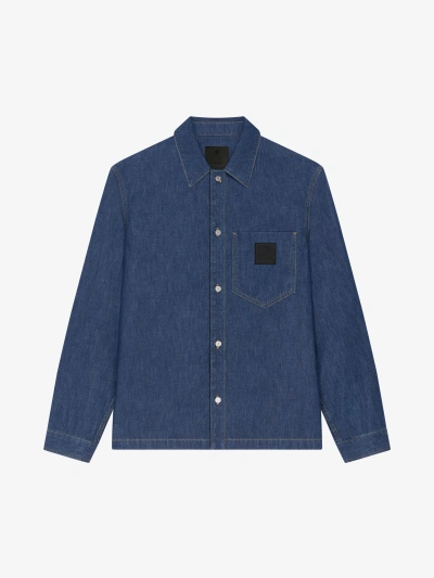 Givenchy Boxy Fit Shirt In Denim In Indigo Blue