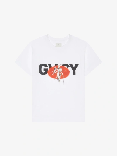 Givenchy Boxy Fit T-shirt In Cotton With  Flower Print In White