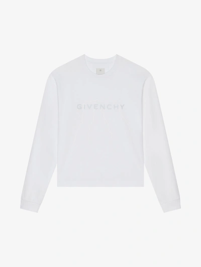 Givenchy Boxy Fit T-shirt In Cotton With Reflective Artwork In White