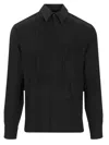 Givenchy Silk Shirt With Front Pleats And Pointed Collar In Black
