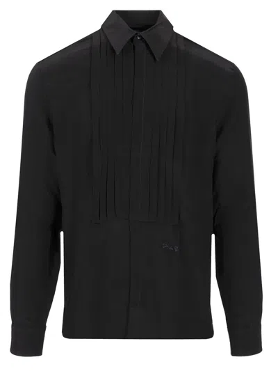 GIVENCHY BOXY SILK SHIRT KNITWEAR BLACK