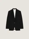 Givenchy Boxy Single Beasted Jacket In Wool In Black