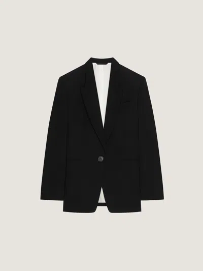 Givenchy Boxy Single Beasted Jacket In Wool In Black