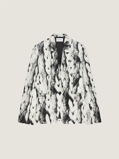 Givenchy Boxy Single Breasted Jacket In Wool With Hair Print In Multi