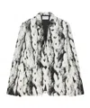 Givenchy Boxy Single Breasted Jacket In Wool With Hair Print In White