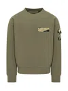 Givenchy Sweatshirt In Fleece With Camo Patches In Green