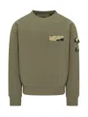 Givenchy Sweatshirt In Fleece With Camo Patches In Green