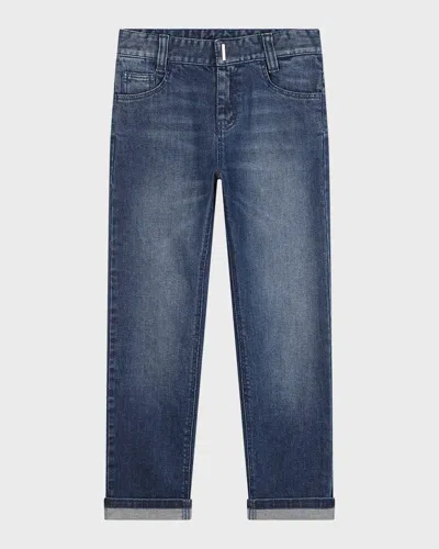 Givenchy Kids' 4g-print Straight Jeans In Denim Blue