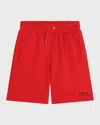 Givenchy Kids' 4g-print Cotton Track Shorts In Bright Red