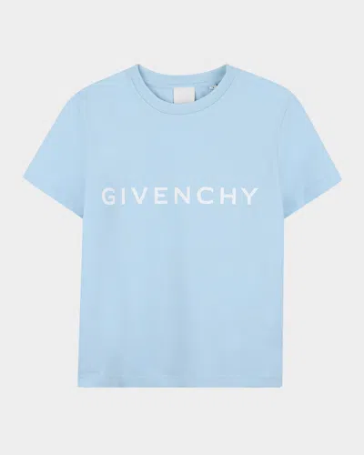 Givenchy Kids' Boy's Classic Logo-print T-shirt In Blue