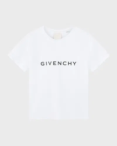 Givenchy Kids' Boy's Classic Logo-print T-shirt In White