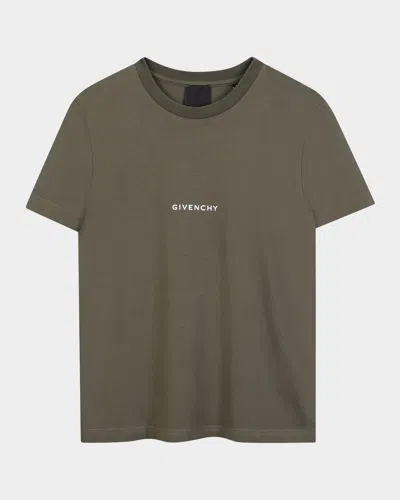 Givenchy Kids' Boy's Contrast Logo-print T-shirt In Green