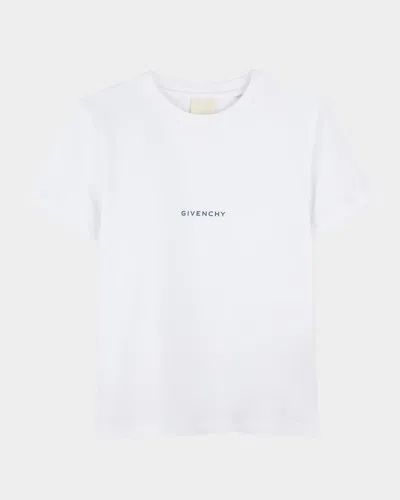 Givenchy Kids' Boy's Contrast Logo-print T-shirt In White