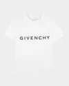 Givenchy White Crewneck T-shirt With Printed Logo In Cotton Boy In White
