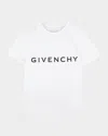 Givenchy White Crewneck T-shirt With Printed Logo In Cotton Boy In White