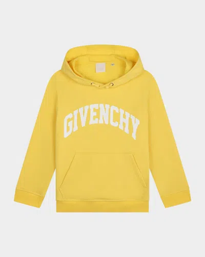 Givenchy Kids' Jersey-hoodie Mit Logo-print In Yellow