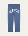 Givenchy Logo-print Cotton-blend Trousers In Blue