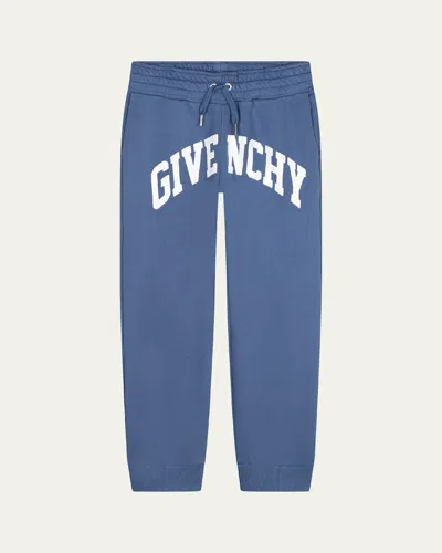 GIVENCHY BOY'S CURVED LOGO-PRINT JOGGERS