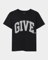 Givenchy Boy's Embroidered Wrap Around Logo-print T-shirt In Black