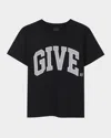 Givenchy Boy's Embroidered Wrap Around Logo-print T-shirt In Black