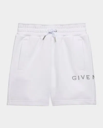 GIVENCHY BOY'S FLEECE LOGO-PRINT SHORTS