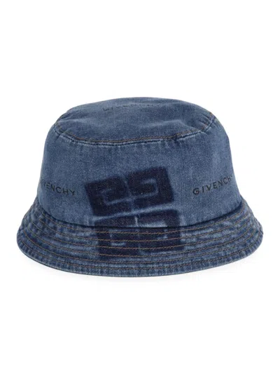 Givenchy Logo-print Denim Bucket Hat In Double Stone