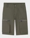 Givenchy Boy's Logo Embroidered Bermuda Shorts In Khaki