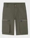 Givenchy Boy's Logo Embroidered Bermuda Shorts In Khaki