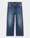 Givenchy Boy's Logo Embroidered Denim Trousers In Denim Blue
