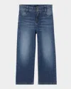 Givenchy Boy's Logo Embroidered Denim Trousers In Denim Blue
