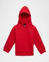 Givenchy Boy's Logo-print 4g Emblem Hoodie In Bright Red