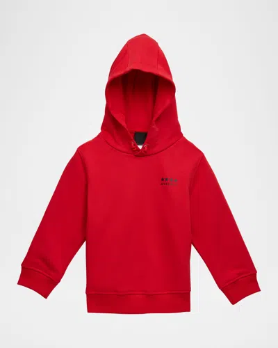 Givenchy Kids' Boy's Logo-print 4g Emblem Hoodie In Bright Red