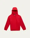 Givenchy Boy's Logo-print 4g Emblem Hoodie In Bright Red