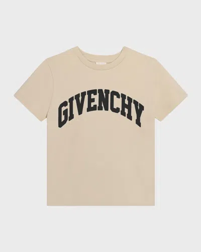 Givenchy Kids' Boy's Logo-print Short-sleeve T-shirt In Cream