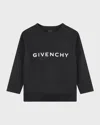 Givenchy Boy's Logo-print Sweatshirt In Black