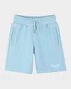 Givenchy Boy's Logo Script Shorts In Sea