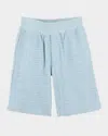 Givenchy Cotton Textured Logo Shorts In Sea