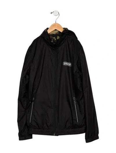 Pre-owned Givenchy Kids' Boy's Reversible Windbreaker In Black/blue