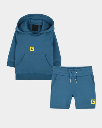 GIVENCHY BOY'S TWO-PIECE HOODIE AND SHORT JOGGERS SET