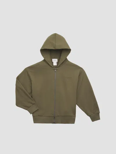 Givenchy Boy's Zip-front Hoodie In Green