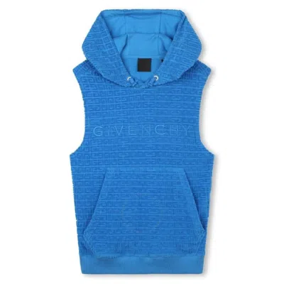 Givenchy Kids' Monogram Sleeveless Hoodie In Blue