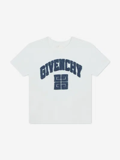 Givenchy Kids' Boy's 4g Denim Applique Short-sleeve T-shirt In White
