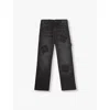 Givenchy Branded-pattern Straight-leg Stretch-denim Jeans 6-12 Y In Black