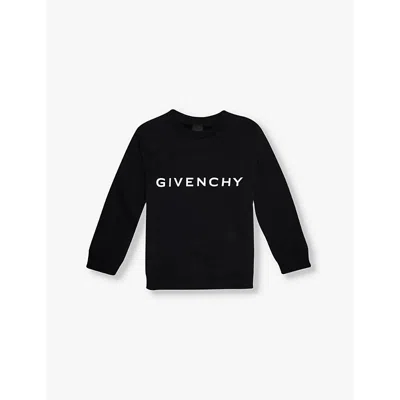 Givenchy Boys Black Kids Branded-print Cotton-jersey Sweatshirt 4-12 Years 12