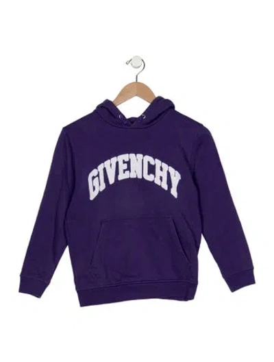 Pre-owned Givenchy Kids' Boys Branded Embroidered Sweatshirt In Purple