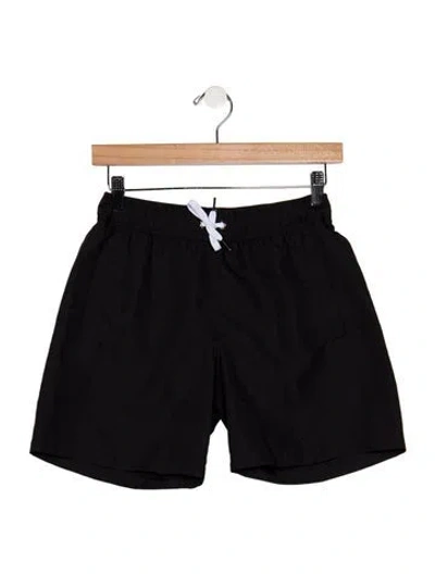 Pre-owned Givenchy Kids' Boys Branded Pattern Printed Swim Trunks In Black