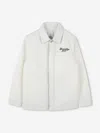 Givenchy Boys Cotton Denim Logo Overshirt In Ivory